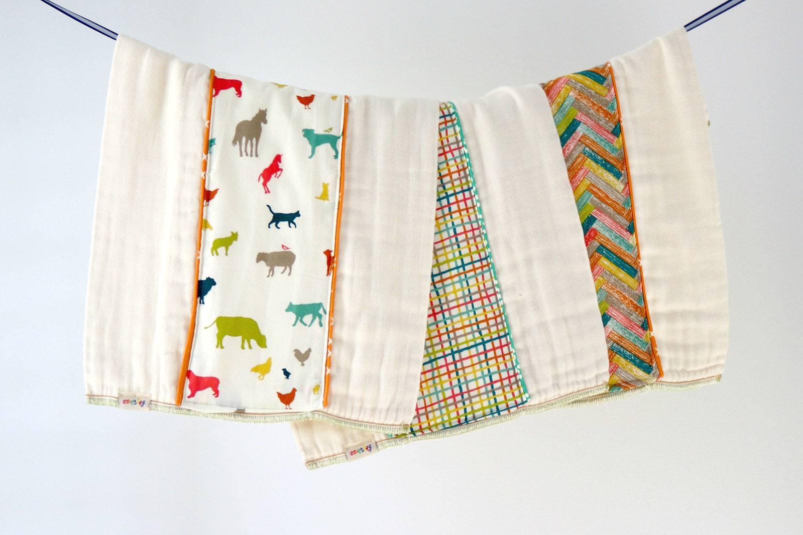 Bio Spucktücher 3Er Set. Bauernhof Tiere. Baby Spucktücher, Neugeborenen Geschenk, Party Spucktuch, Essentials von Etsy - owesley