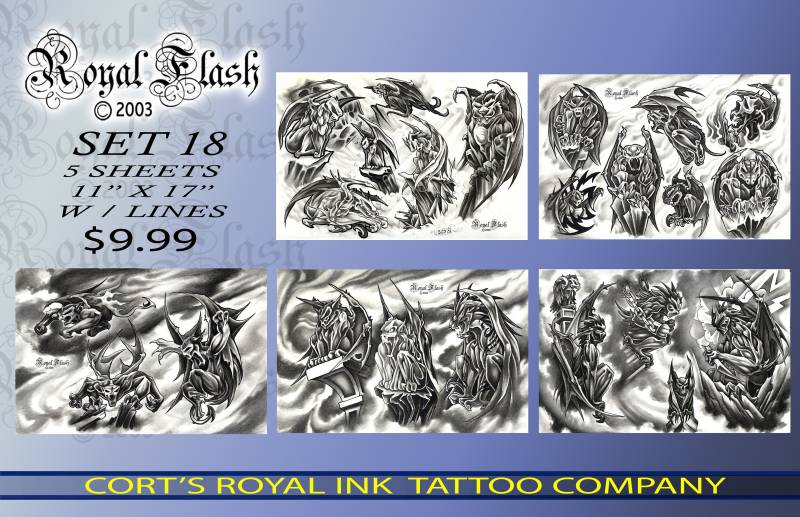 Schwarz Und Grau Stil Tattoo Flash Set 18 5 Seiten Von 11 "x 17" Laser Gedruckt Gargoyles W/Umrisse von Etsy - paintwheel