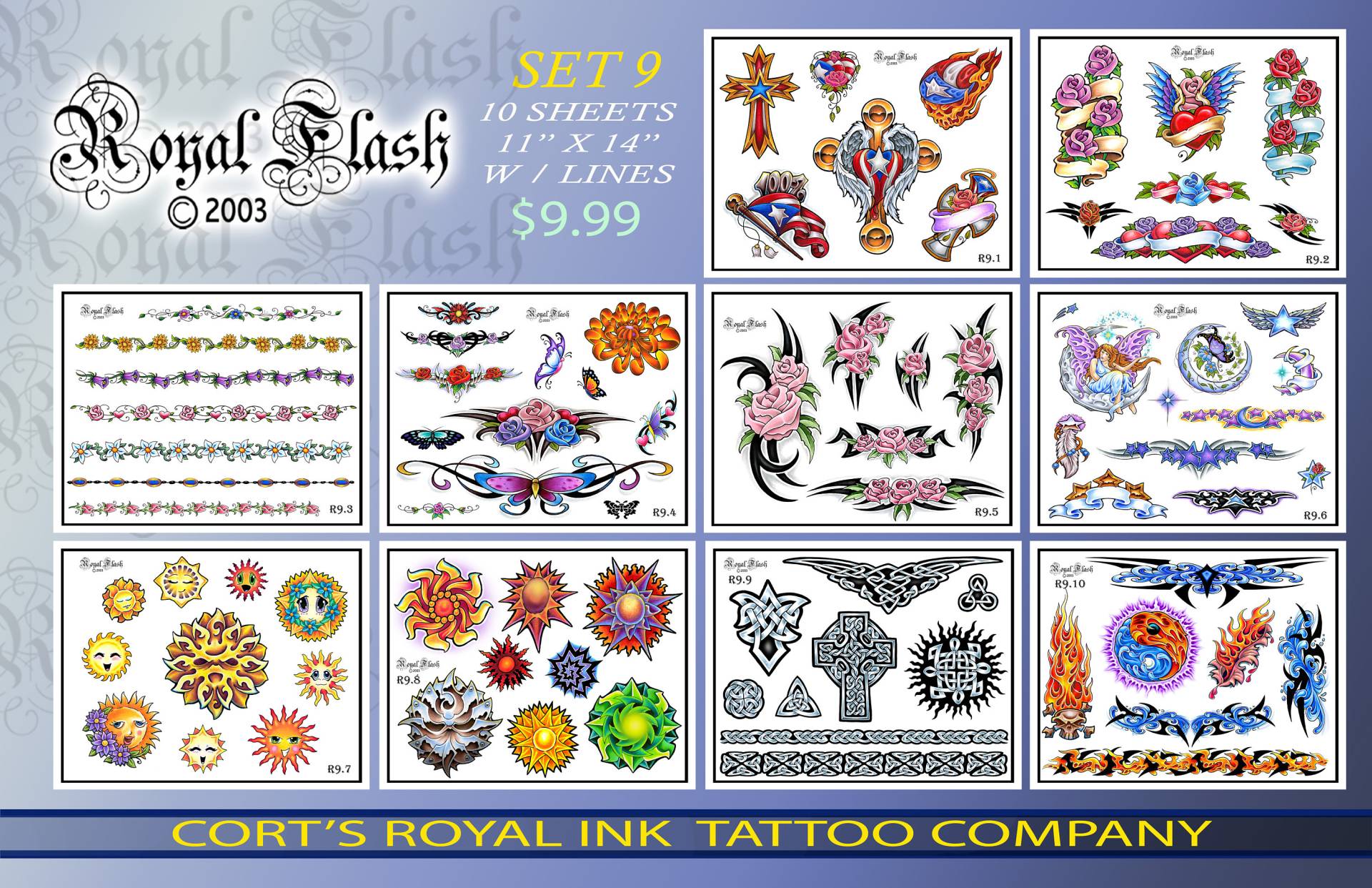 Tattoo Blitz Set 9 Rose, Fußkettchen, Keltisch, Wasser, Sonnen, Puerto Ricanisch Mit Umrissen von Etsy - paintwheel