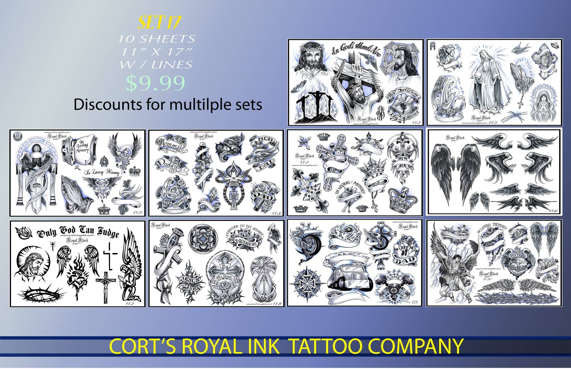 Tattoo Flash Set 17 10 Seiten Laserdruckte Religiöse Tattoos Mit Umrissen von Etsy - paintwheel