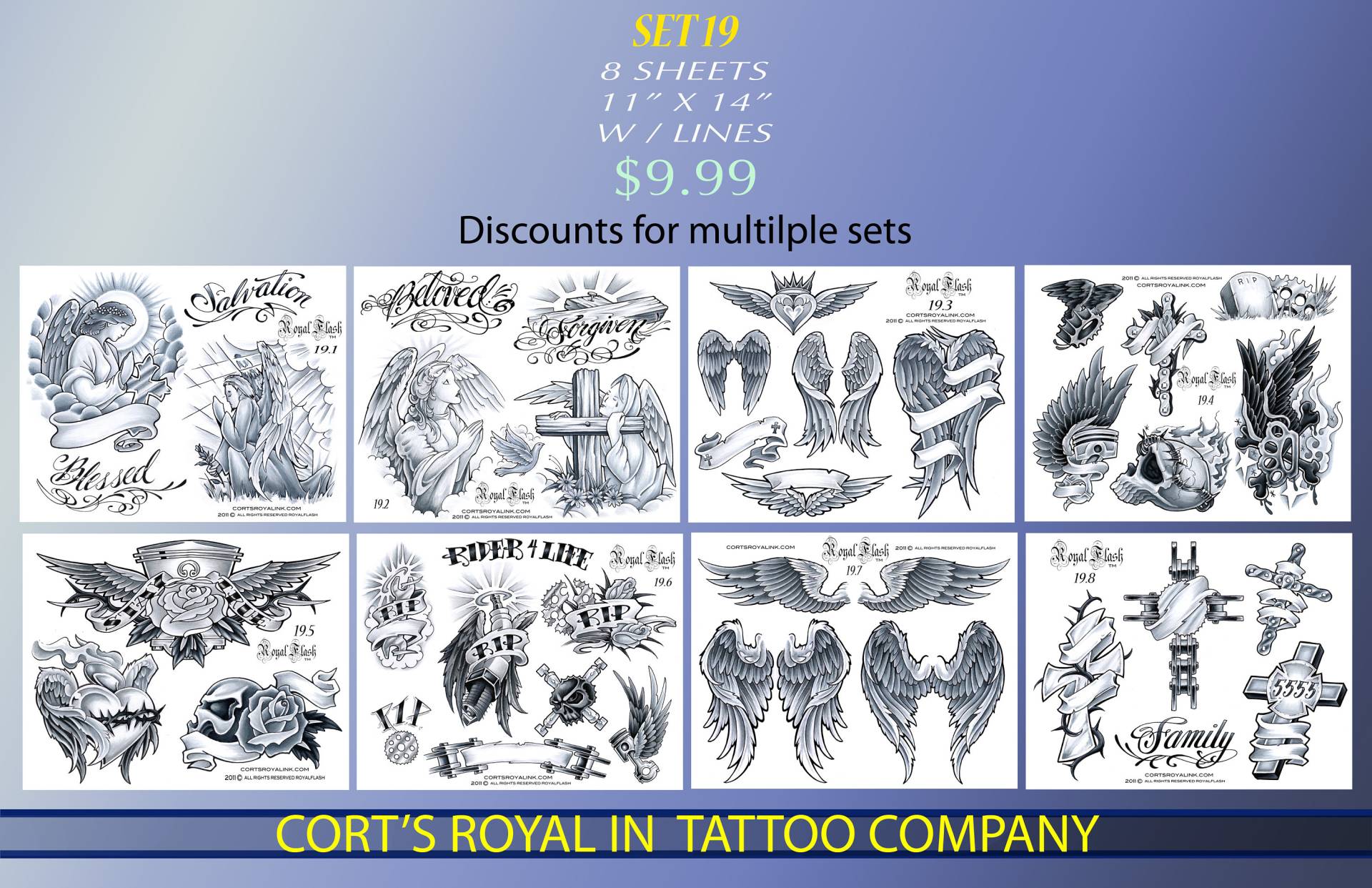 Tattoo Flash Set 19 8 Seiten Religiöser Blitz, Kreuz, in Erinnerung, Banner Mit Umrissen von Etsy - paintwheel
