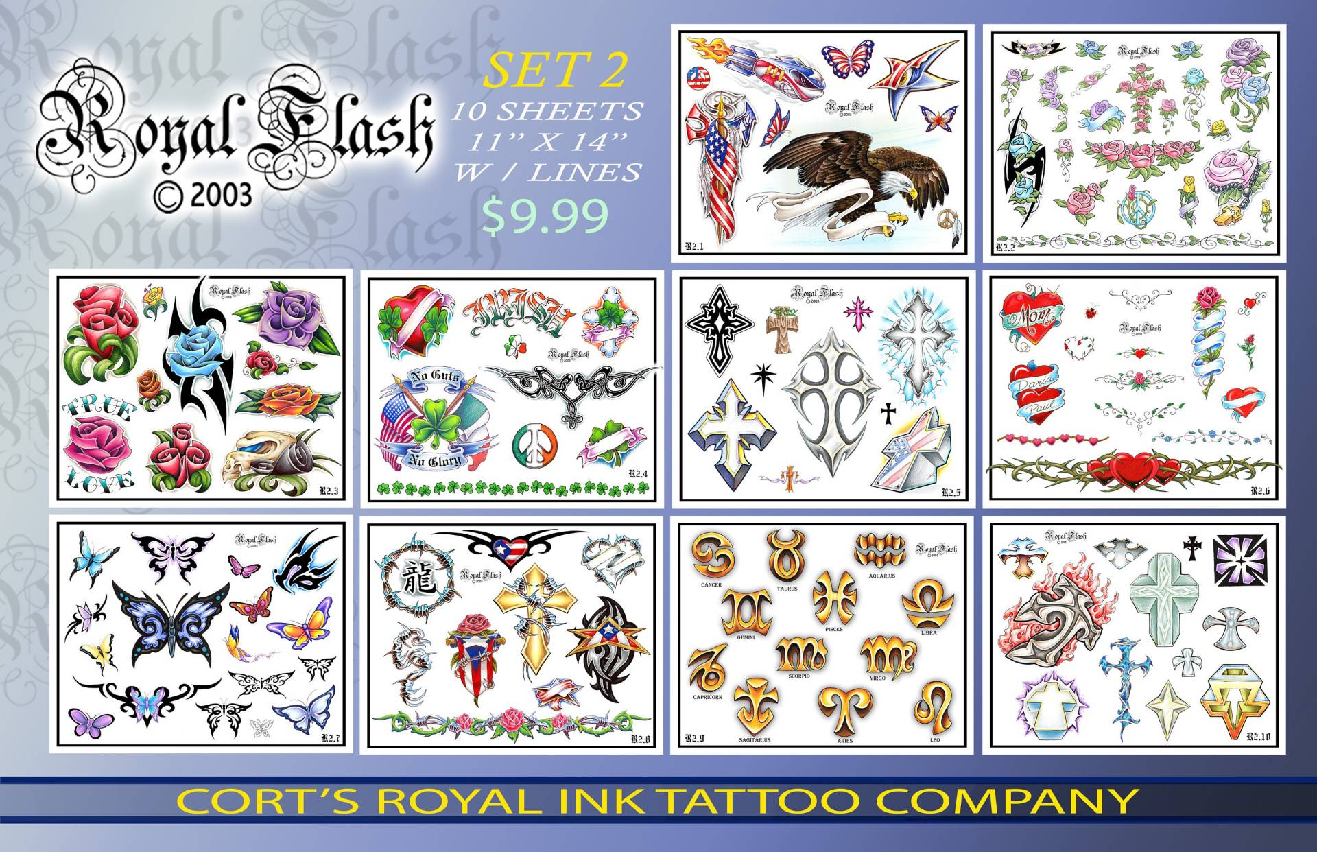 Tattoo Flash Set 2 10 Seiten Lasergedruckt W/Umrisse von Etsy - paintwheel