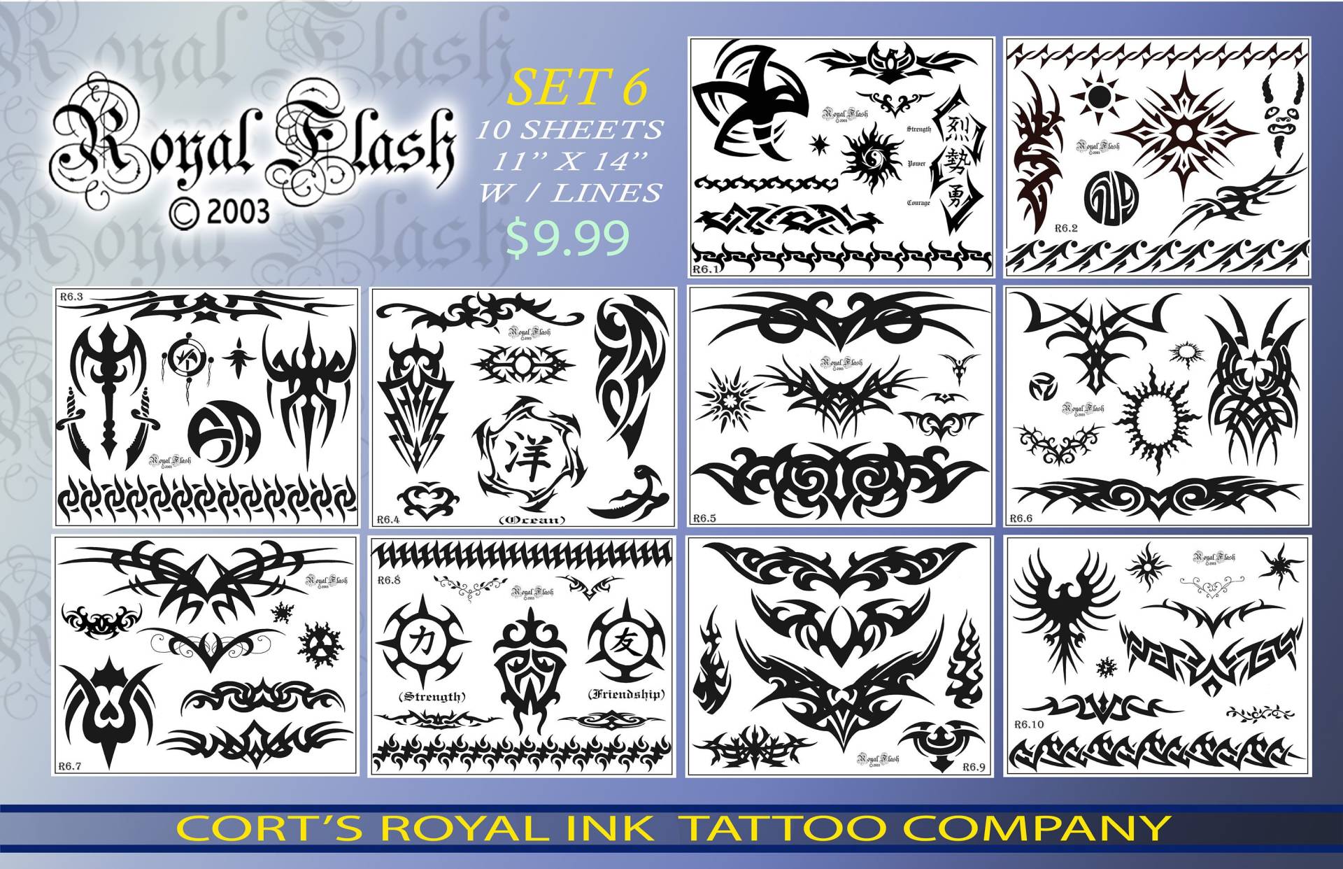 Tattoo Flash Set 6 10 Seiten Laser Gedruckt Von Stammes W/Umrisse von Etsy - paintwheel