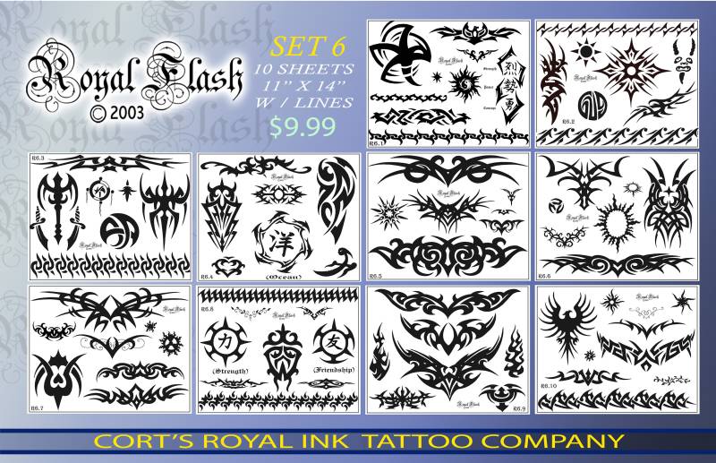 Tattoo Flash Set 6 10 Seiten Laser Gedruckt Von Stammes W/Umrisse von Etsy - paintwheel