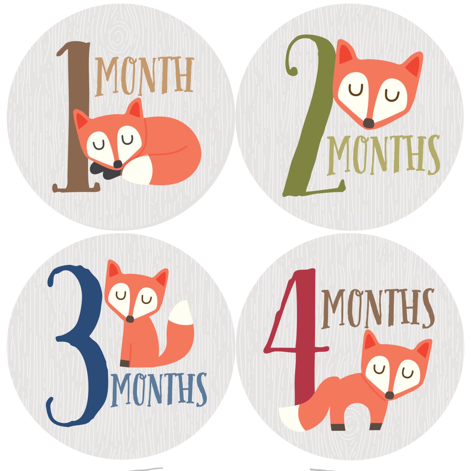 Geschenkangebot, Monatliche Baby Aufkleber Junge, Monat Babyaufkleber, Wald, Fuchs, Meilenstein-Aufkleber, Für Baby-Geschenk, Boy von Etsy - pennyandprince