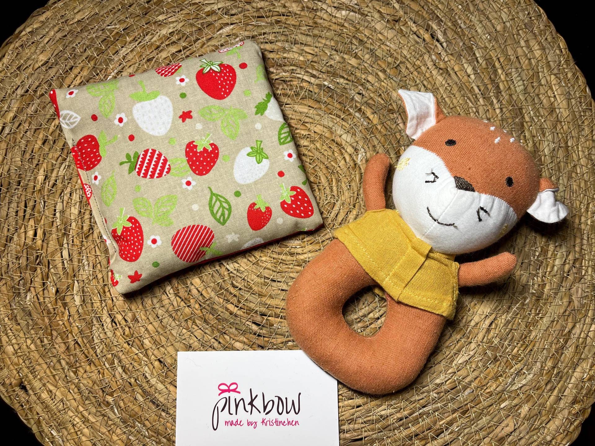 Rapssamenkissen Baby, Wärmekissen, Körnerkissen, Wärme, Mikrowelle, Handmade With Love, Geburt, Geschenk, Erdbeeren, Babygirl, Kinderwagen von Etsy - pinkbowKristinchen