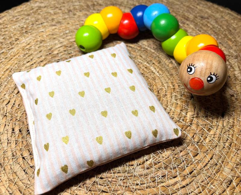Rapssamenkissen Baby, Wärmekissen, Körnerkissen, Wärme, Mikrowelle, Handmade With Love, Geburt, Geschenk, Herzchen, Rosa Gold, Babygirl von Etsy - pinkbowKristinchen
