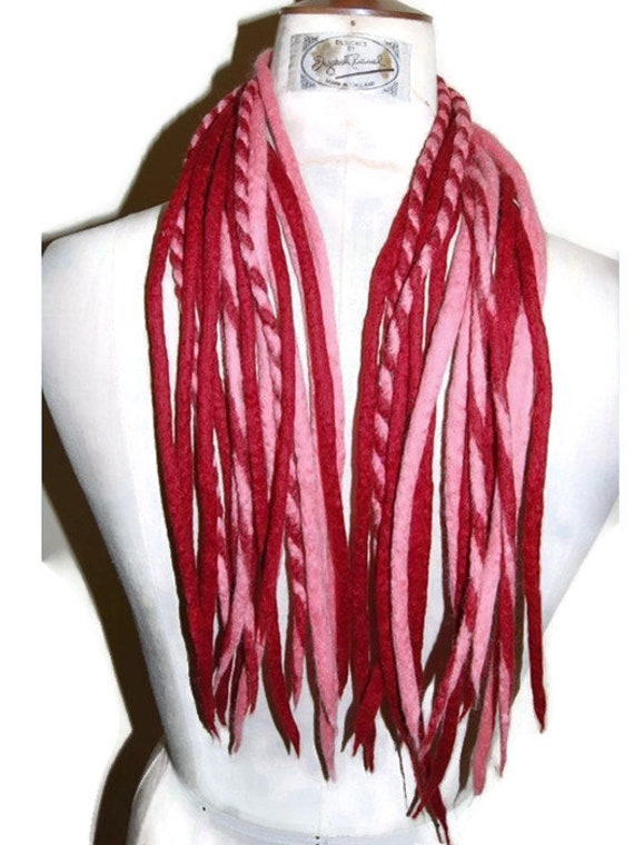 Cherry & Pink Candycane Dreads Handgemachte Dreadlocks Aus Wolle - 16 Merinowolle von Etsy - pixielocks