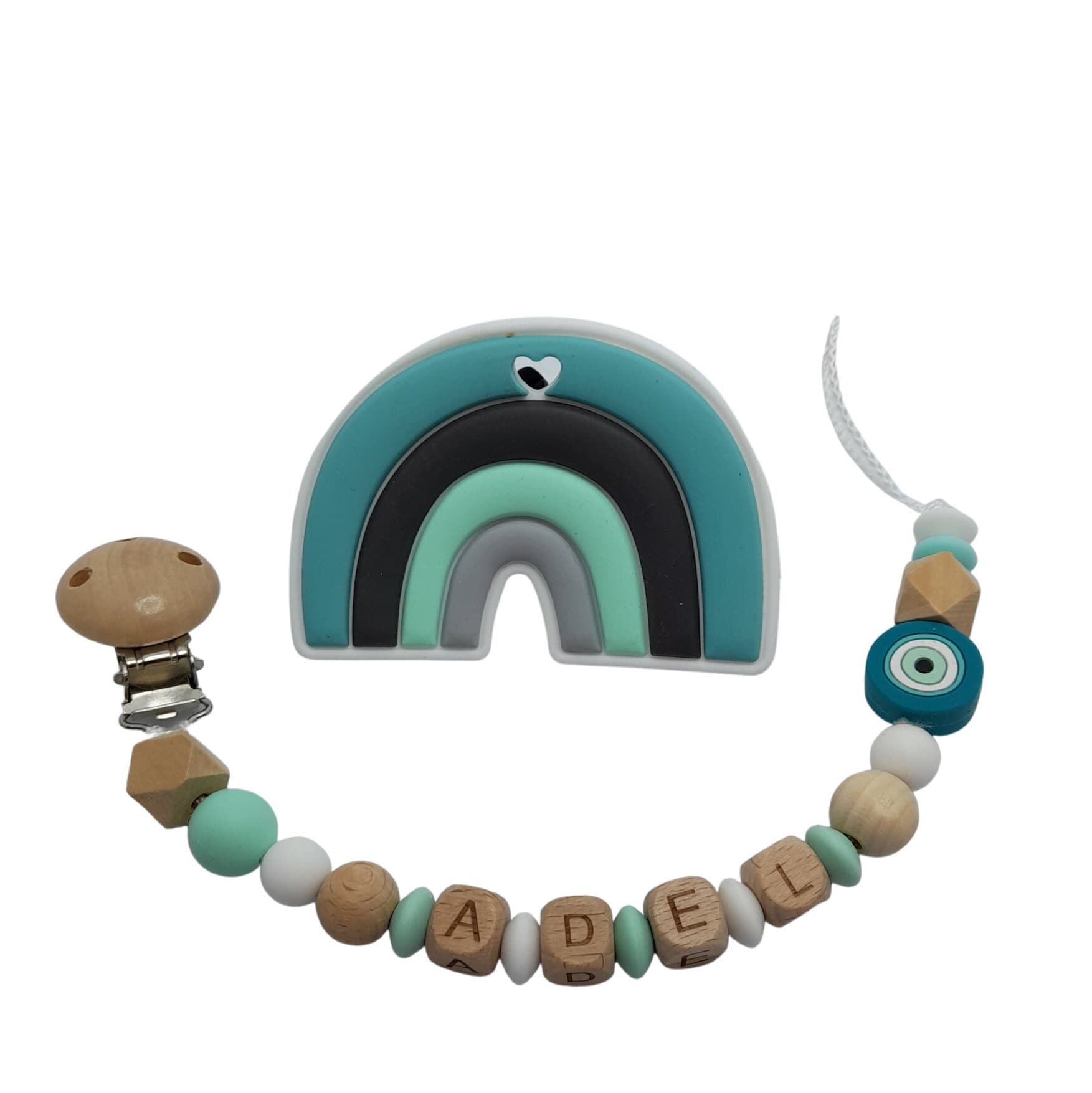 Schnullerclip/Personalisierter Lutscher Bringt Glück, Spielzeug Auge Von Nazar Und Grüner Regenbogen Geburtsgeschenk Für Jungen Mädchen Schnullerclip/Personalisierter Lutscher Bringt Glück, Spielzeug Auge Von Nazar Und Grüner Regenbogen Geburtsgeschenk Für Jungen Mädchen von Etsy - planetebebe