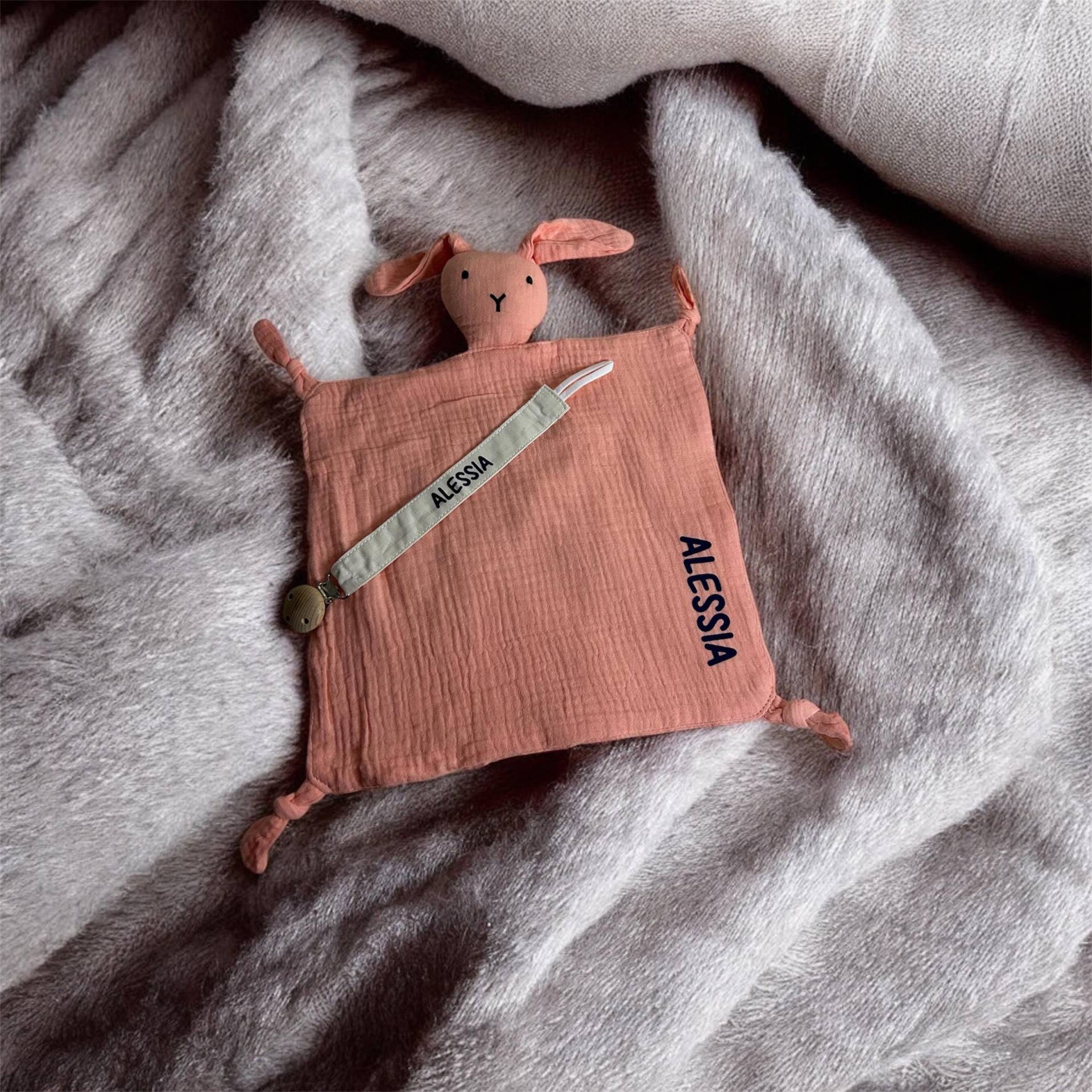 Baby Geschenk Set Personalisiert - Kuscheltuch & Schnullerkette Aus Bio-Baumwolle Geburtsgeschenk von Etsy - plottermanusch