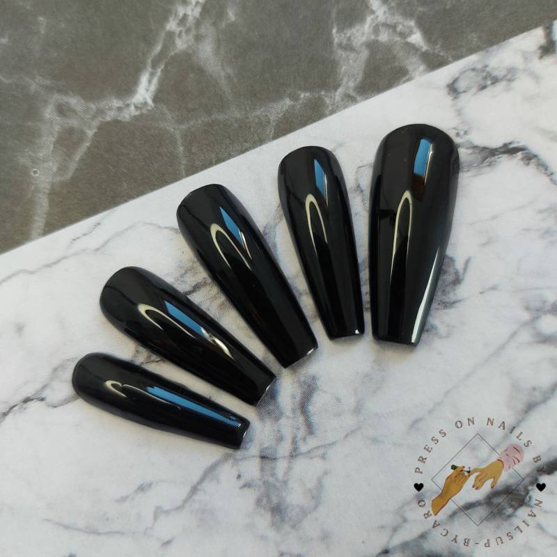 Black Glam - Press On Nails Long Ballerina Black Glam - Press On Nails Long Ballerina von Etsy - pressonsbycaro