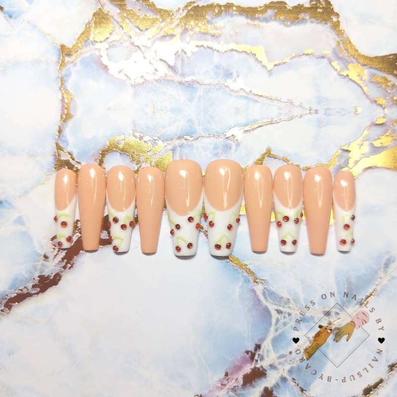 Cherry Bombshell - Press On Nails Long Ballerina Cherry Bombshell - Press On Nails Long Ballerina von Etsy - pressonsbycaro