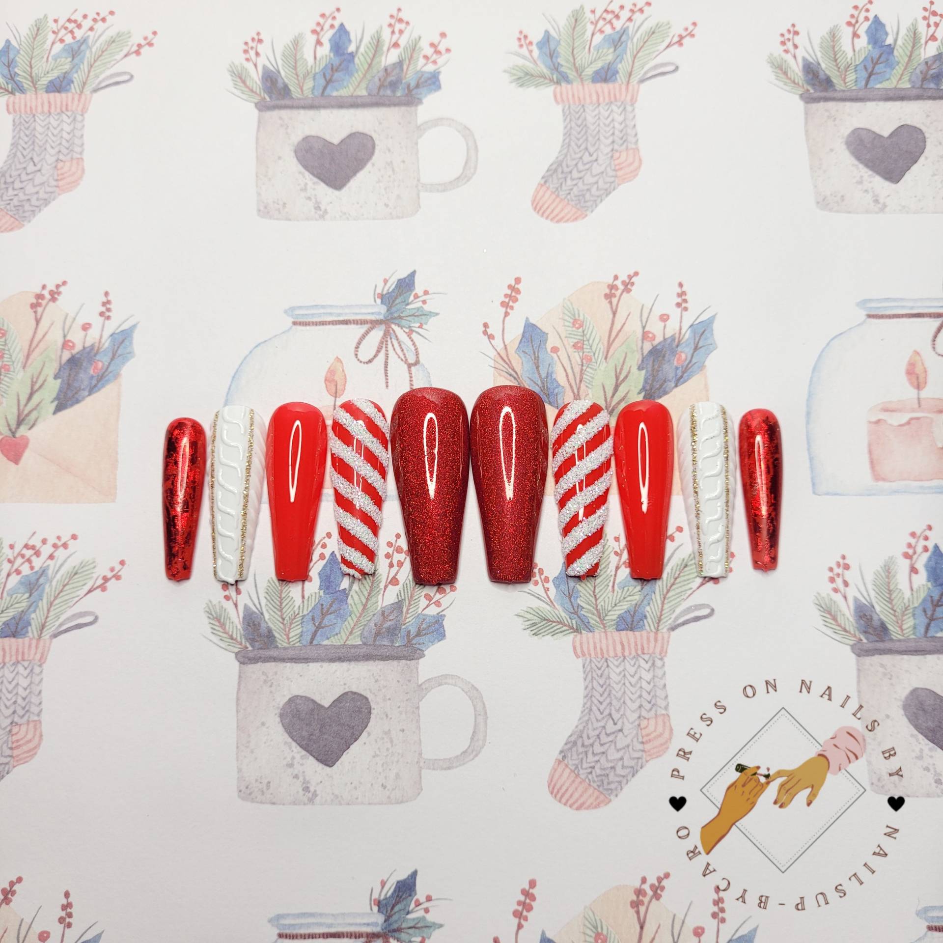 Cozy Christmas - Press On Nails Long Ballerina Cozy Christmas - Press On Nails Long Ballerina von Etsy - pressonsbycaro