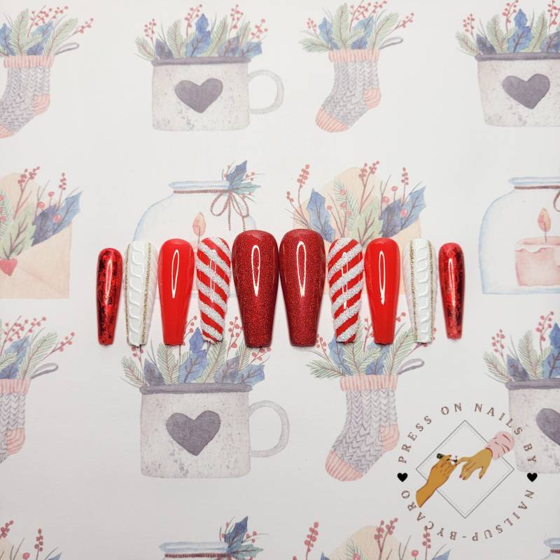 Cozy Christmas - Press On Nails Long Ballerina Cozy Christmas - Press On Nails Long Ballerina von Etsy - pressonsbycaro