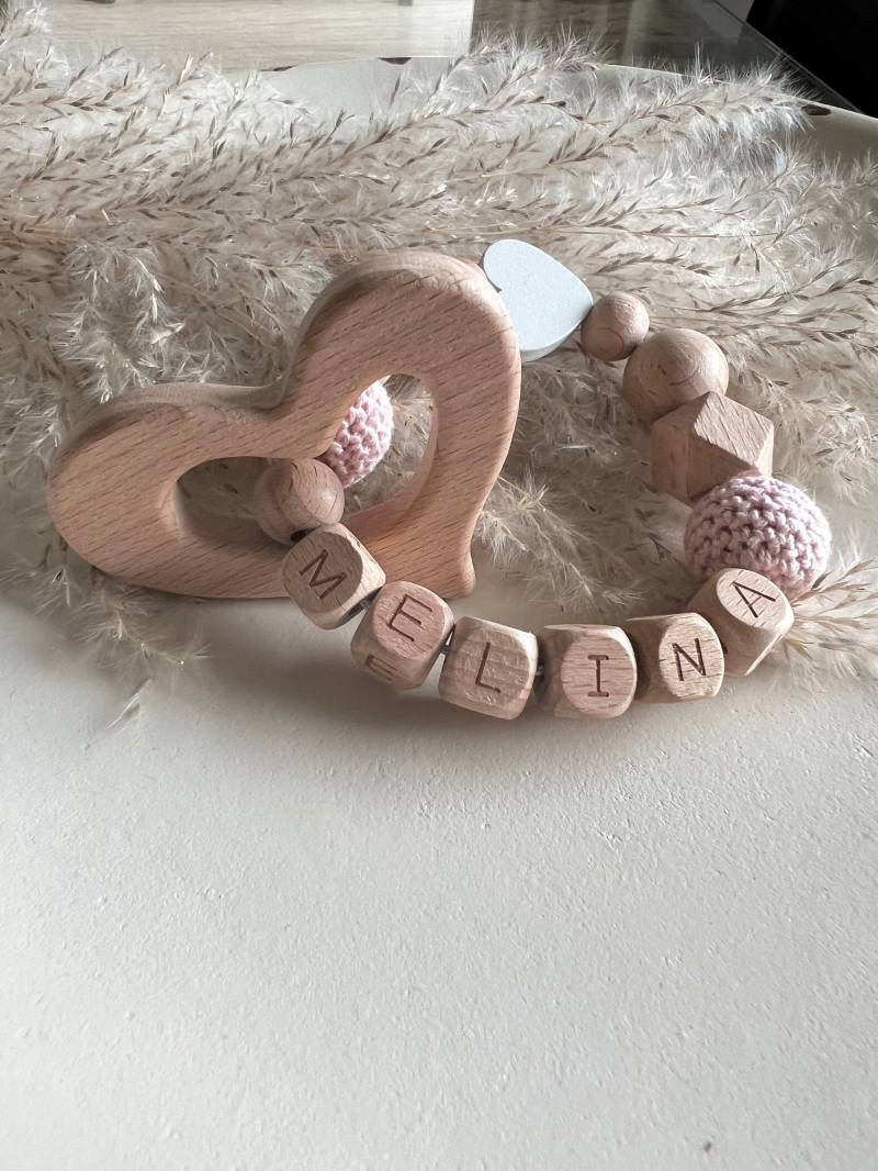 Handgemachte Babyartikelgreifring Personalisiert Mit Name | Handgemacht von Etsy - prettylittleJeMa