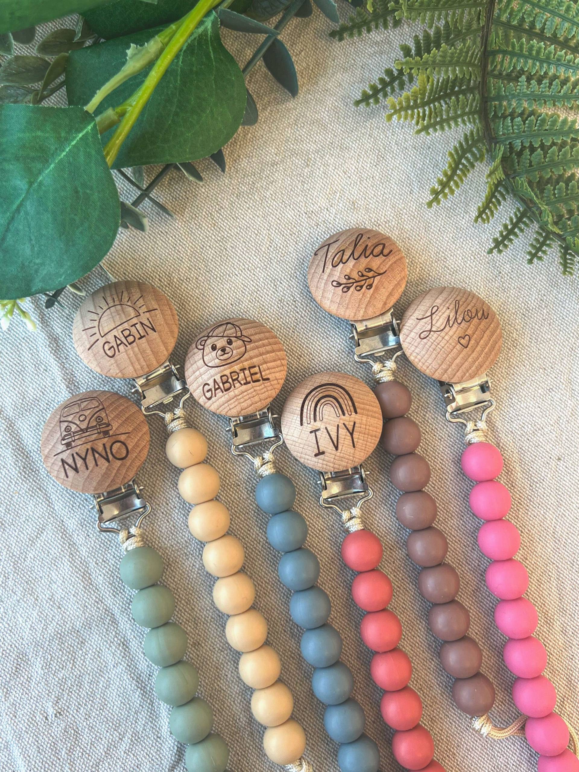 Personalisierter Schnullerclip Aus Silikon - Geschenkidee Zur Geburt von Etsy - prettylittlestore83