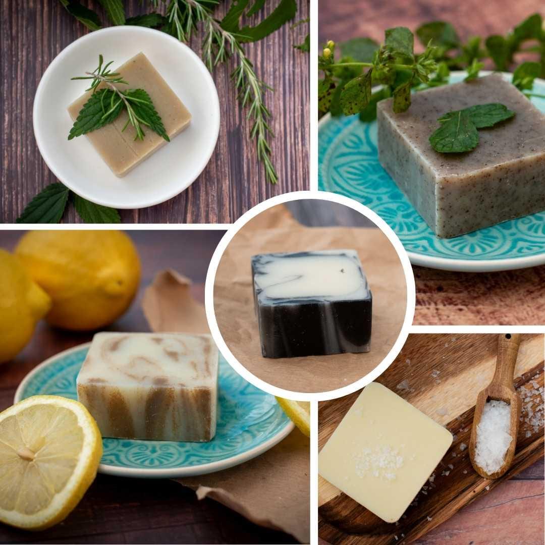 Natural Soap Starter Set, One Free, Artisan Soap Sampler Gift Set | 5-Bar Cold Process Vegan Collection Detox, Sea Salt, Lemon Citrus von Etsy - puresoulnature