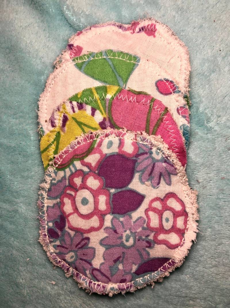 Upcycling 4 Abschminkpads Set Floral - Einfach Genäht von Etsy - resteflickenPUNKT
