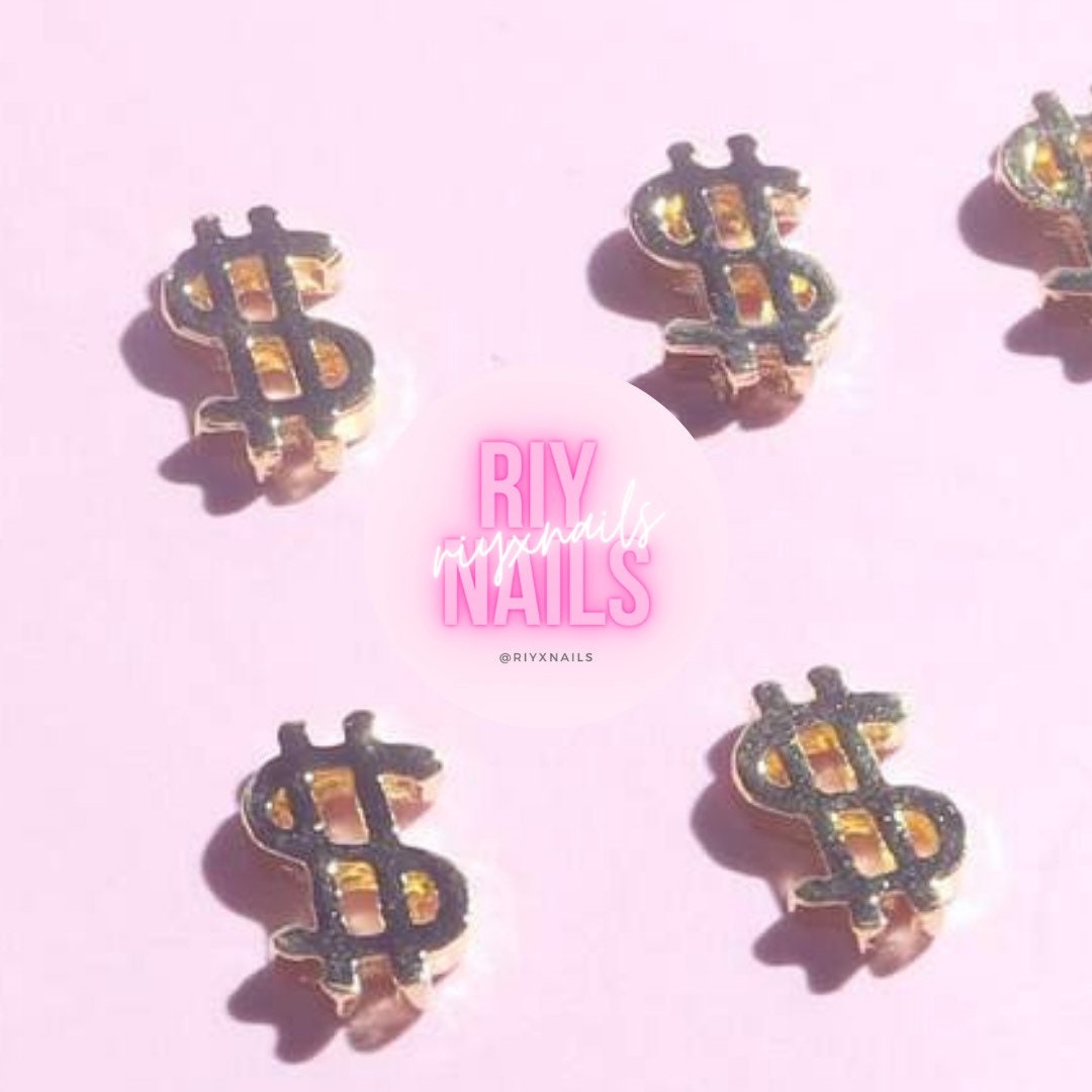 5 Stück Gold Dollar Zeichen Nagel Charms Riynails 5 Stück Gold Dollar Zeichen Nagel Charms Riynails von Etsy - riynails