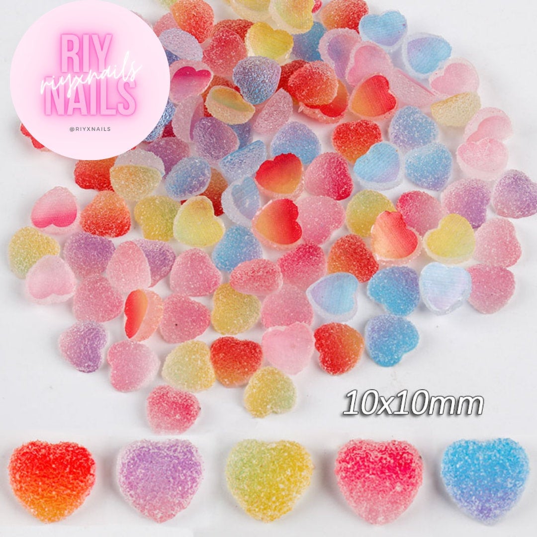 Neu Regenbogen Candy Love Herz Sweet Nail Art Dekor Riynails von Etsy - riynails