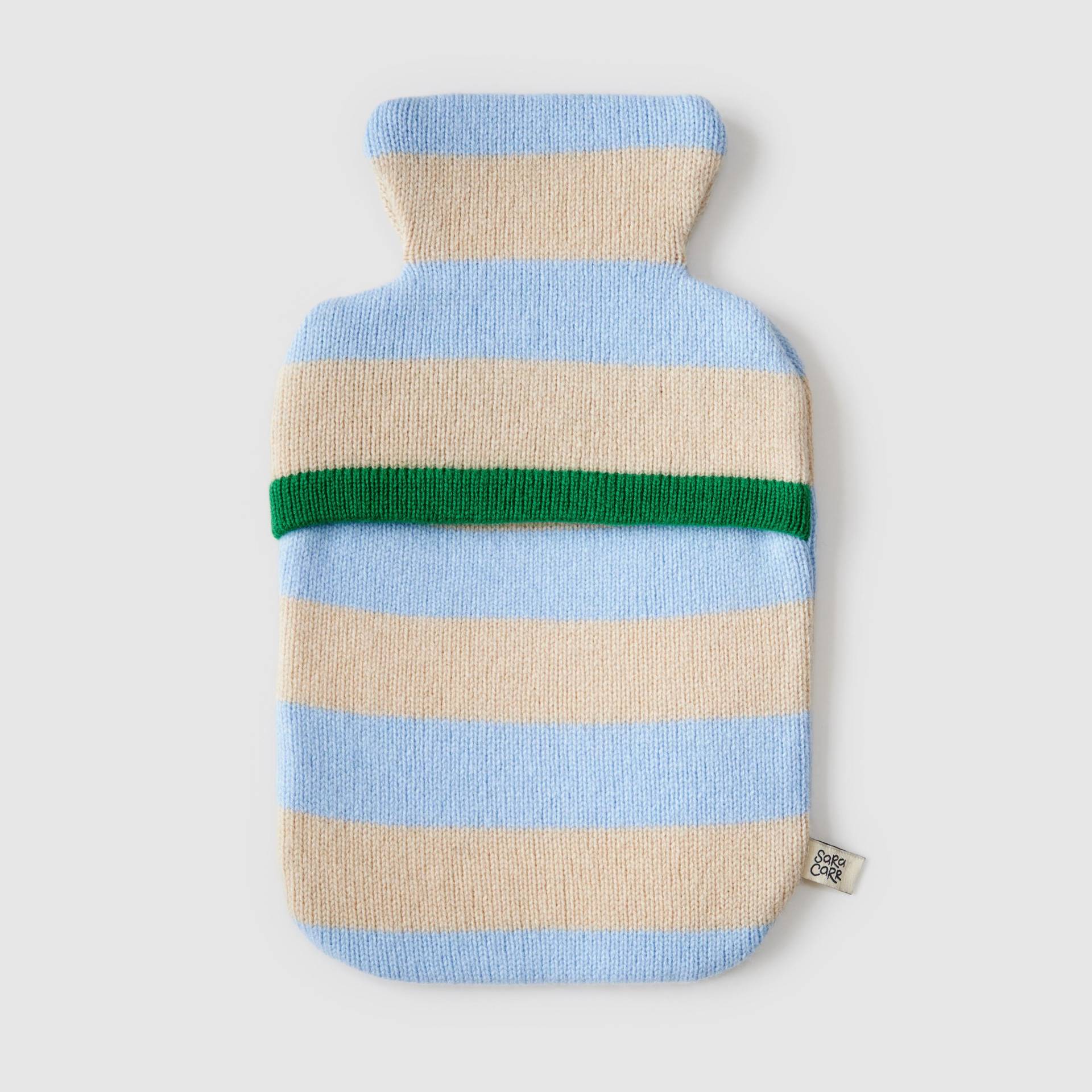 Wärmflasche Aus Streifen-Haferflocken Und Hellblauer Lammwolle - Vorrätig Wärmflasche Aus Streifen-Haferflocken Und Hellblauer Lammwolle - Vorrätig von Etsy - saracarr