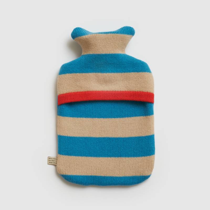Gestreifte Haferflocken Und Türkisfarbene Lammwolle Wärmflasche Bezug - Vorrätig von Etsy - saracarr
