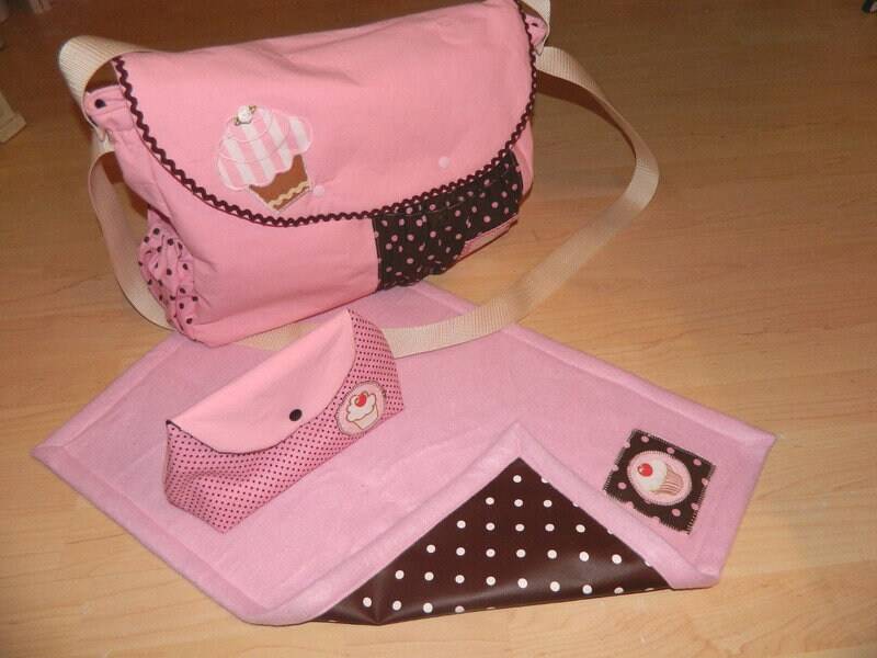 3Tlg.rosa Babyset, Wickeltasche, Unterlage, Muffin 3Tlg.rosa Babyset, Wickeltasche, Unterlage, Muffin von Etsy - schlotterlotte2