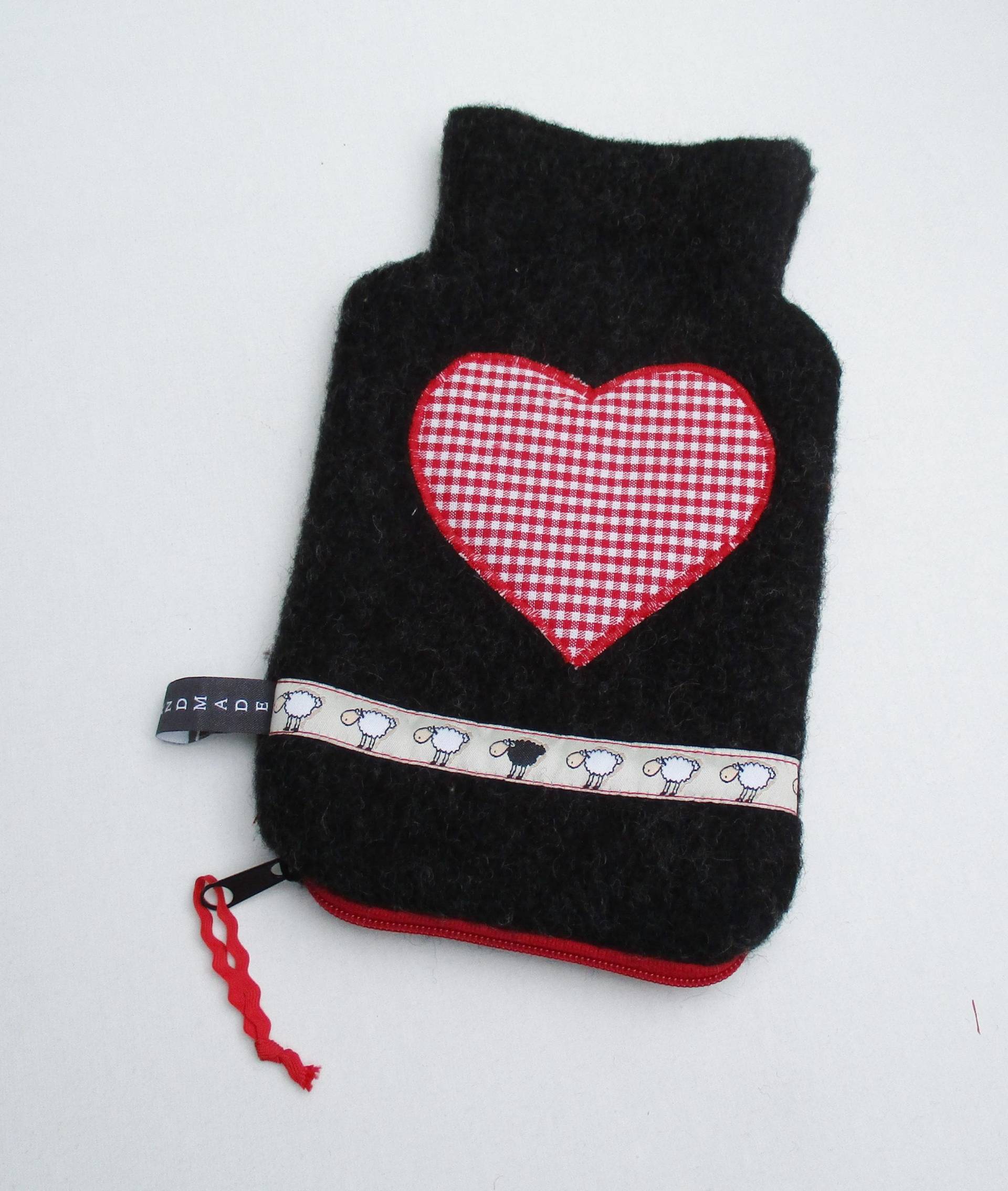 Kleine Wärmflaschenhülle " Herz Wollwalk Einzelstück von Etsy - schoenesachenmachen3