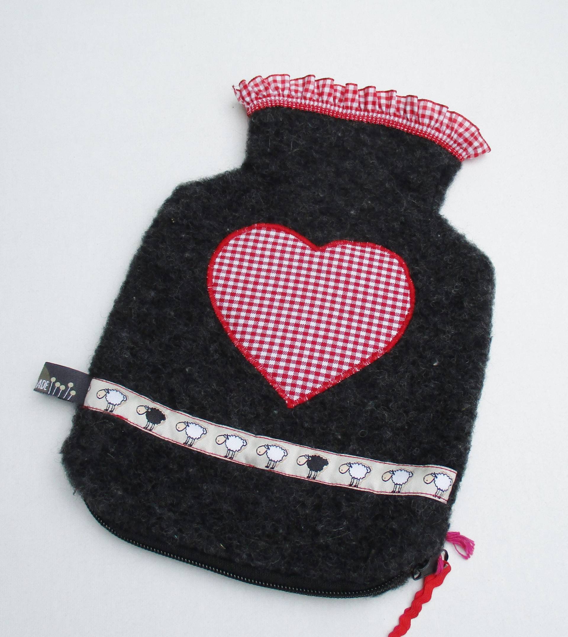 Kleine Wärmflaschenhülle " Herz Wollwalk von Etsy - schoenesachenmachen3