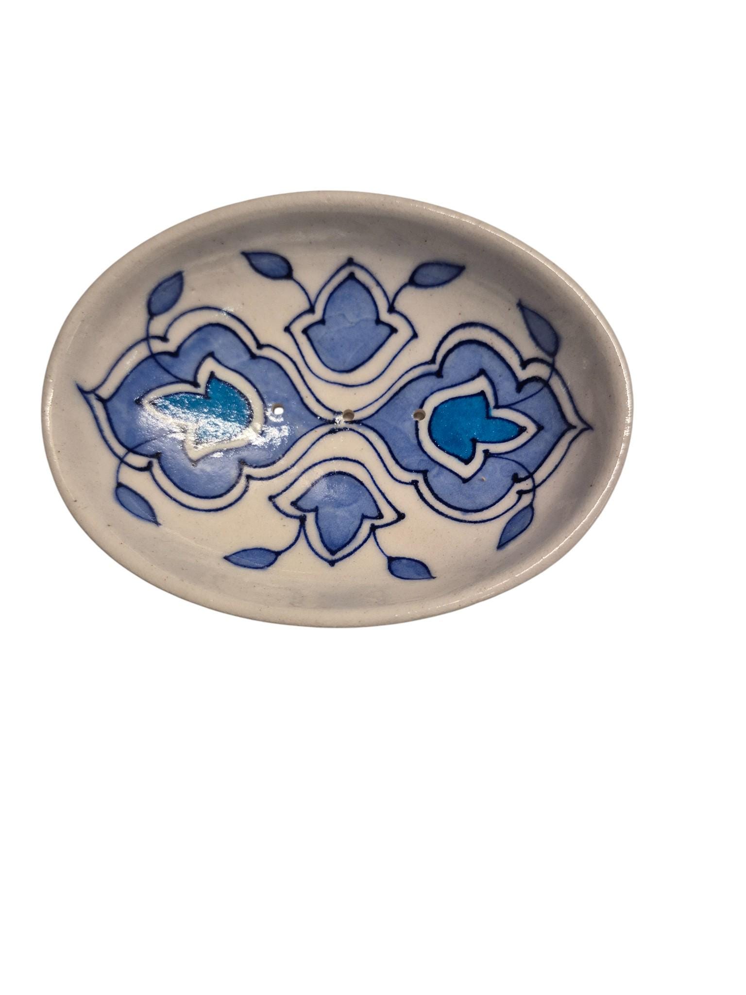 Seifenschale "Blue Pottery" Von Tranquillo, Mit Ablauf von Etsy - seifenStamm