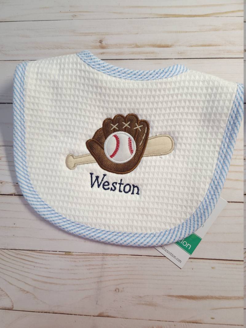Junge Baby Lätzchen, Personalisierte Baseball Applikation Babypartygeschenk von Etsy - sewblessedstitches