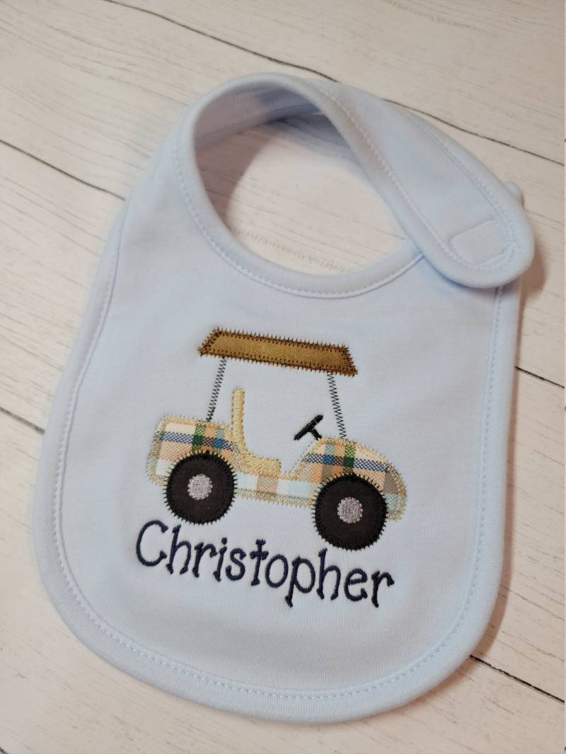 Junge Baby Lätzchen, Personalisierte Golf Cart Babypartygeschenk, Benutzerdefinierte Lätzchen von Etsy - sewblessedstitches