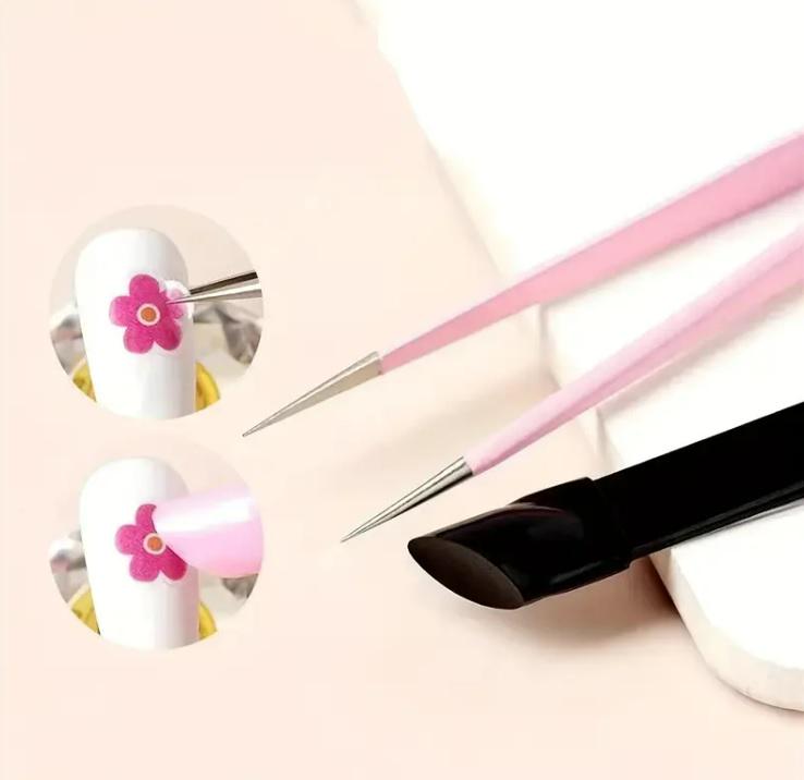 Dual-Ended Nail Art Pinzette, Multifunktionale Edelstahlstange Mit Silikonspitze Und Präzisionsklemme von Etsy - shopnatalinka
