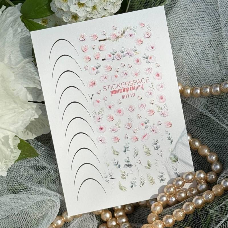 Nagel Aufkleber/Nail Art Rosa Blumen Sticker Diy Maniküre Kunstnägel von Etsy - shopnatalinka