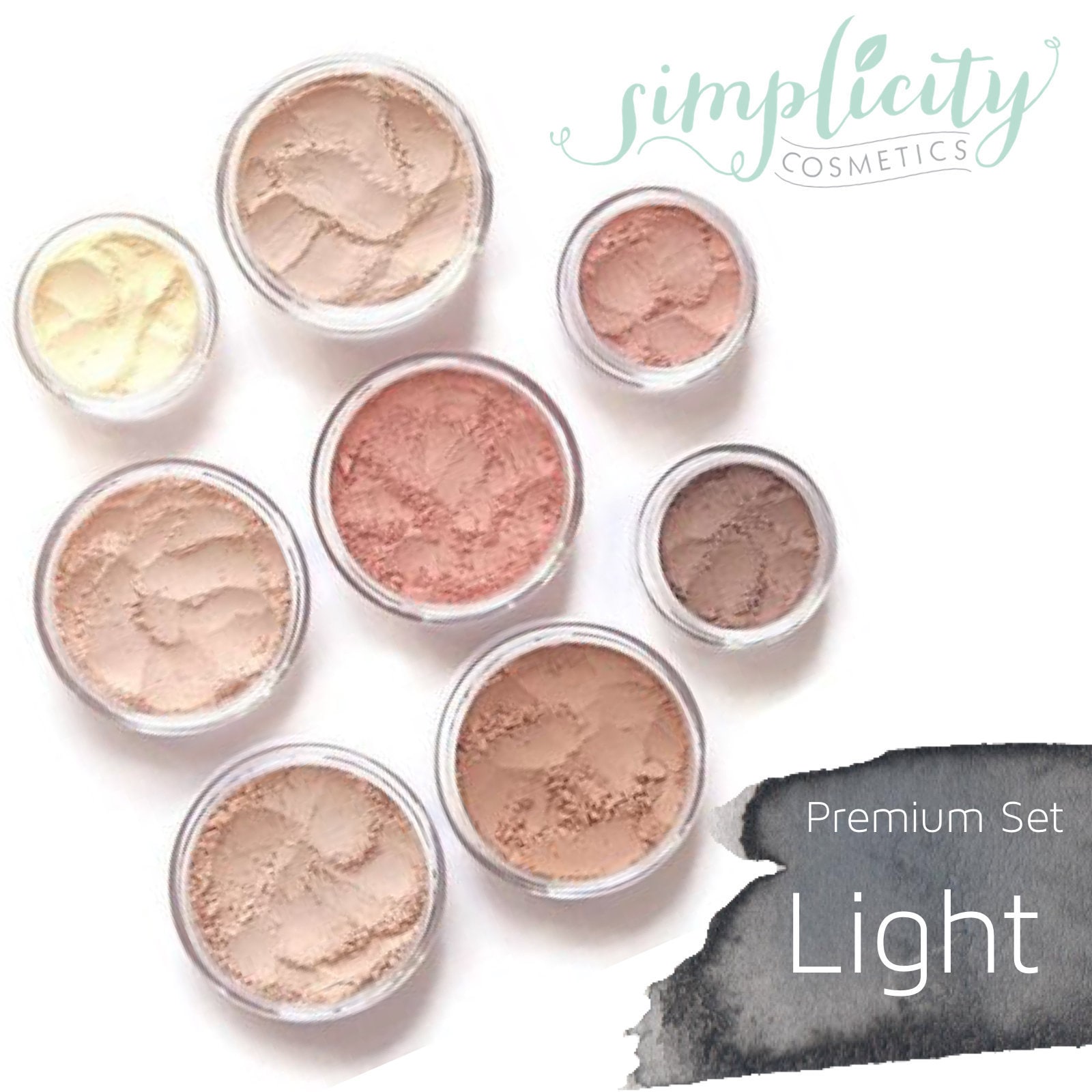 Mineral Make-Up Premium-Set - Hell | Fundament Blush Schlichter Puder Bronzer Lidschatten Unter Dem Auge Concealer von Etsy - simplicitycosmetics