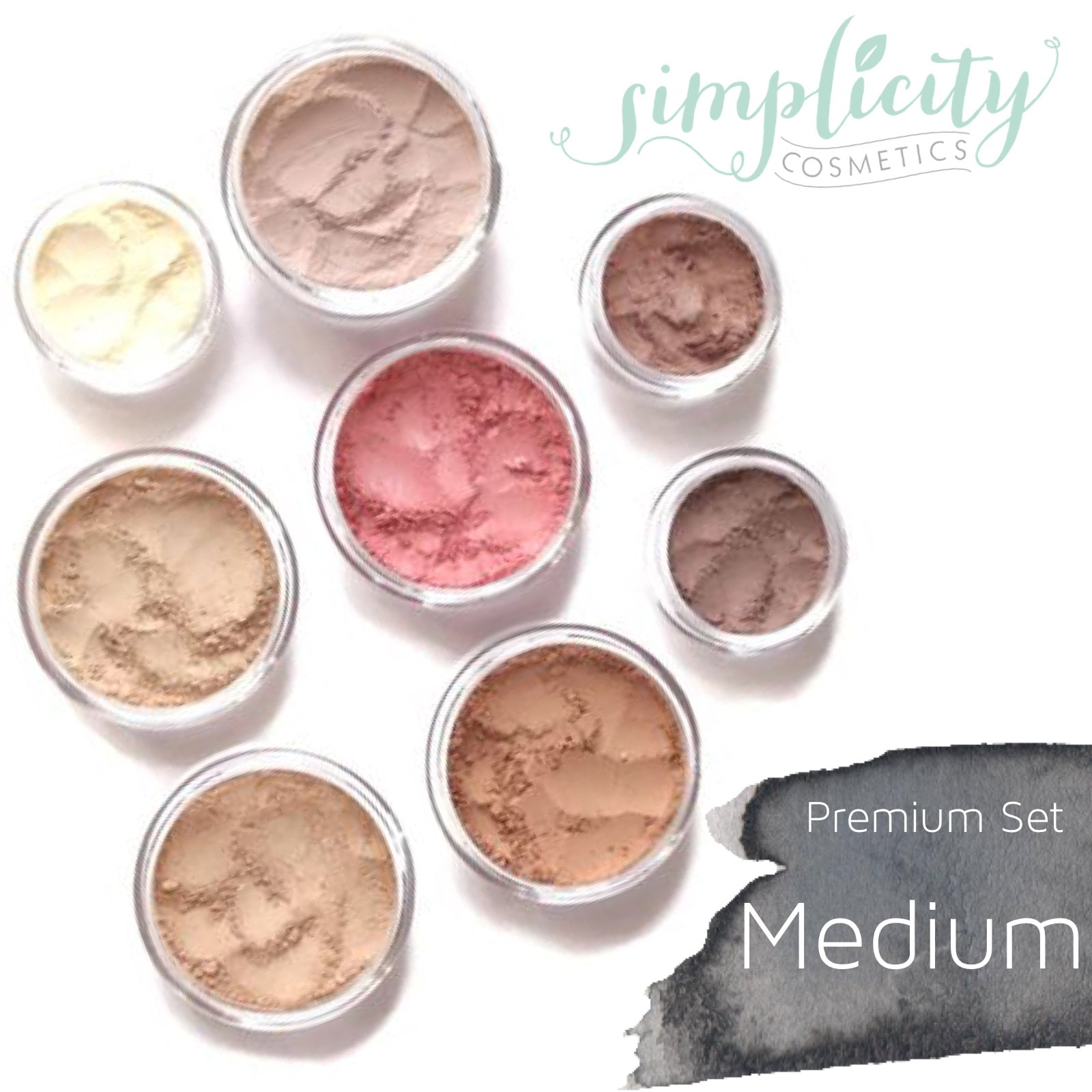 Mineral Make-Up Premium-Set - Medium | Fundament Blush Schlichter Puder Bronzer Lidschatten Unter Dem Auge Concealer von Etsy - simplicitycosmetics