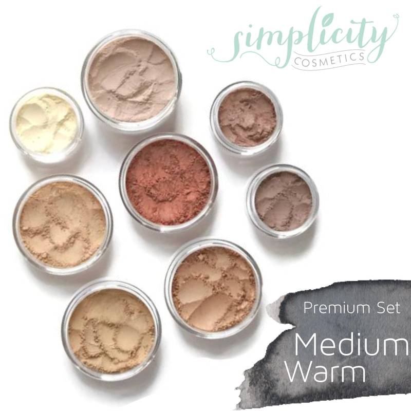 Mineral Make-Up Premium Set - Mittlere Warm | Stiftung Erröten Schiere Pulver Bronzer Lidschatten Unter Auge Concealer von Etsy - simplicitycosmetics