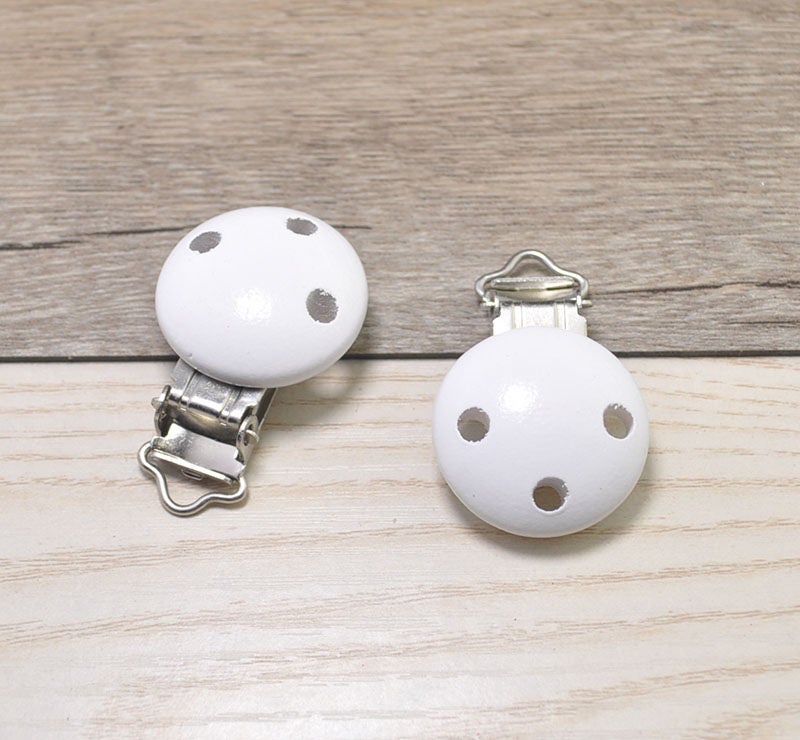 5Pc Natürlichen Holz Schnuller Clips 30mm ~ 1, 18 "', Weiße Binky Hosenträger Clips, Dummy-Clips, Babygeschenk, Führen Nickelfreie Safe Für Baby von Etsy - smallcommodity