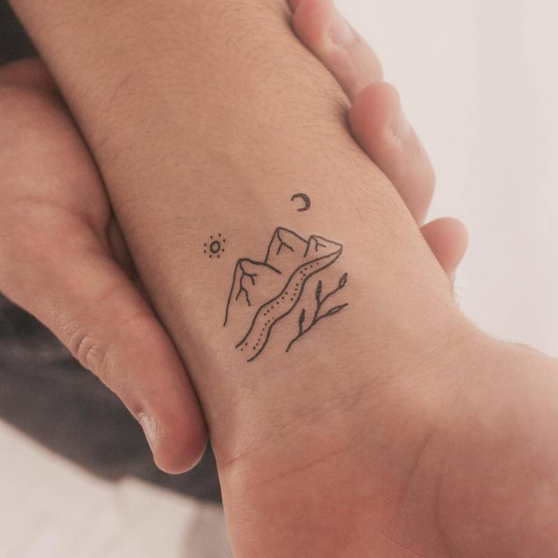 Bergfluss Temporäre Tattoo | 3Er Set von Etsy - smalltattoos