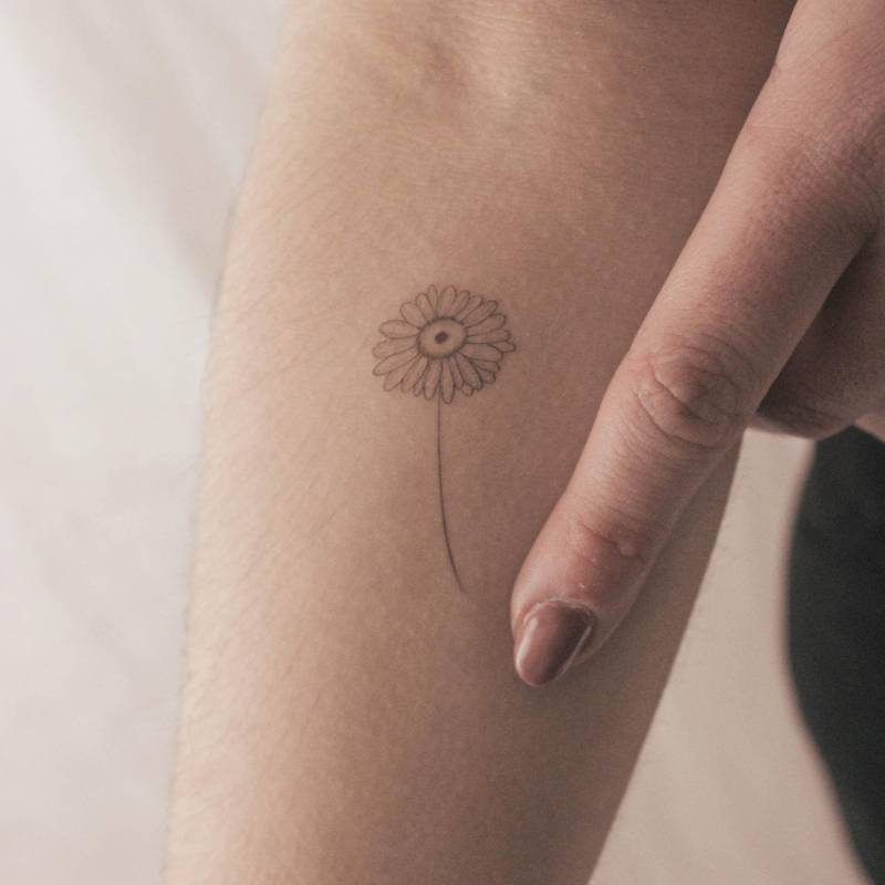 Fine Line Gänseblümchen Temporäres Tattoo | 3Er Set von Etsy - smalltattoos