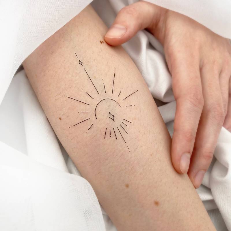 Fine Line Ornament Temporäres Tattoo | 3Er Set von Etsy - smalltattoos