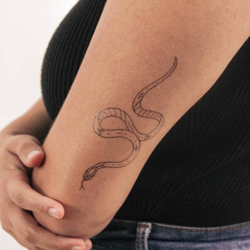 Fine Line Schlange Temporäres Tattoo | 3Er Set von Etsy - smalltattoos