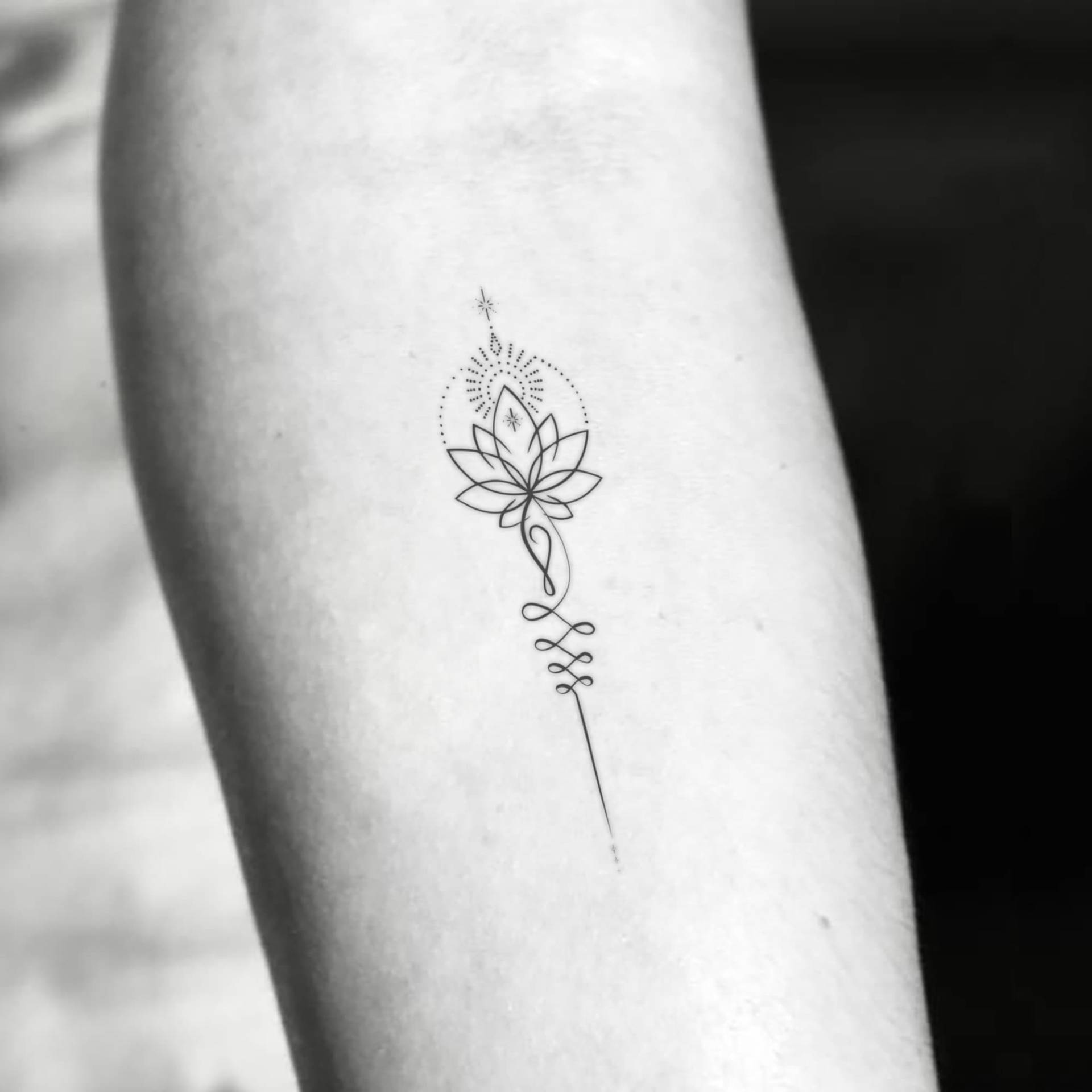 Fine Line Unalome Lotus Temporäres Tattoo | 3Er Set Fine Line Unalome Lotus Temporäres Tattoo | 3Er Set von Etsy - smalltattoos