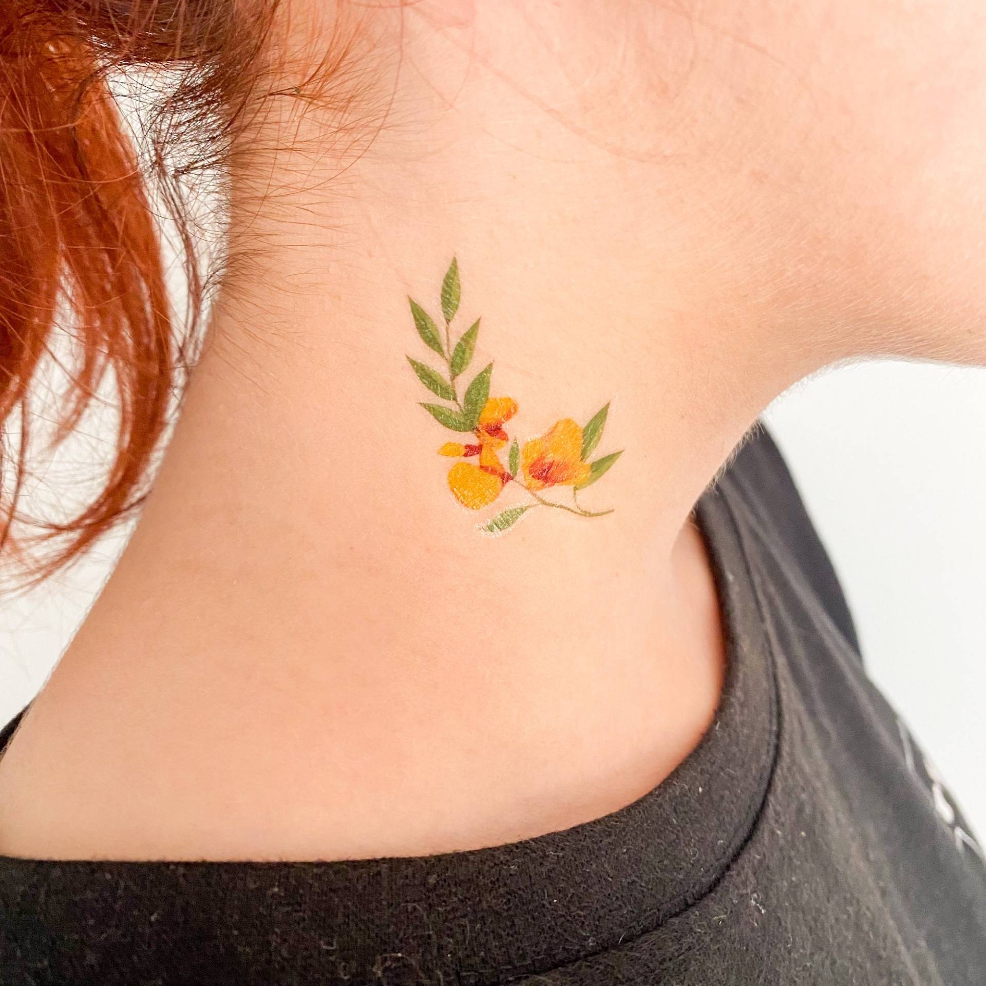 Gelbe Blume Temporäres Tattoo Von Zihee | 3Er Set von Etsy - smalltattoos