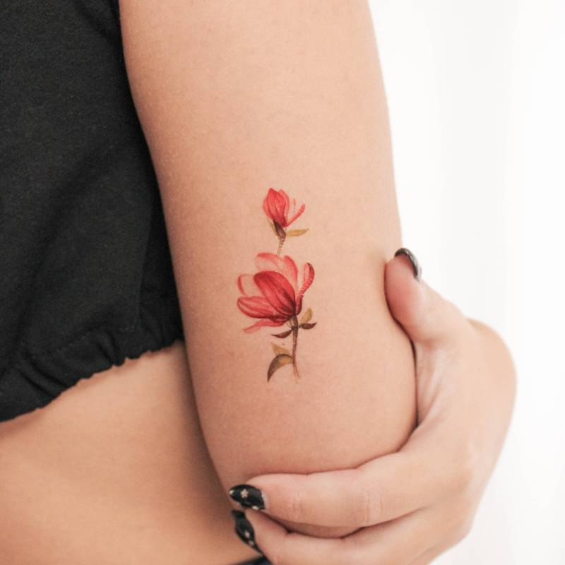 Magnolie Temporäres Tattoo Von Lena Fedchenko | 3Er Set von Etsy - smalltattoos