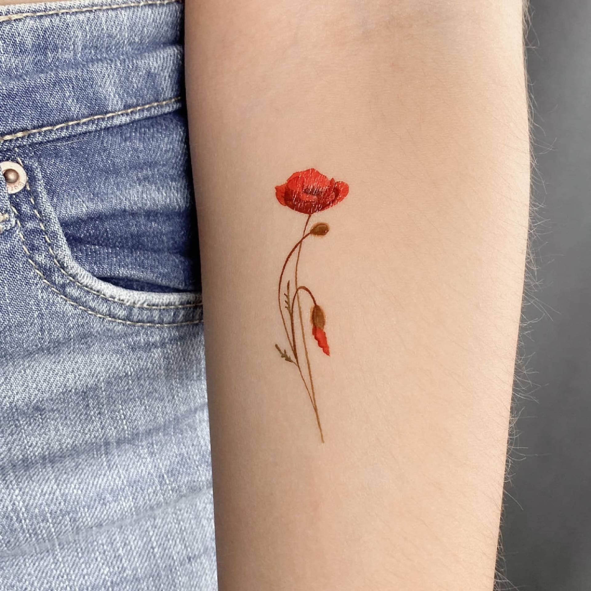 Mohn Temporäres Tattoo Von Lena Fedchenko | 3Er Set von Etsy - smalltattoos