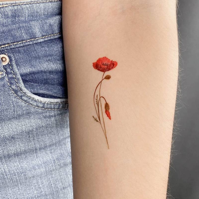 Mohn Temporäres Tattoo Von Lena Fedchenko | 3Er Set von Etsy - smalltattoos