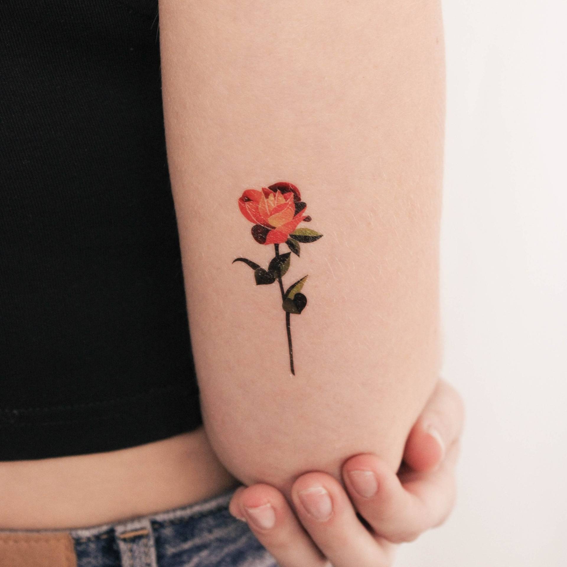 Orange Rose Temporäres Tattoo Von Zihee | 3Er Set von Etsy - smalltattoos