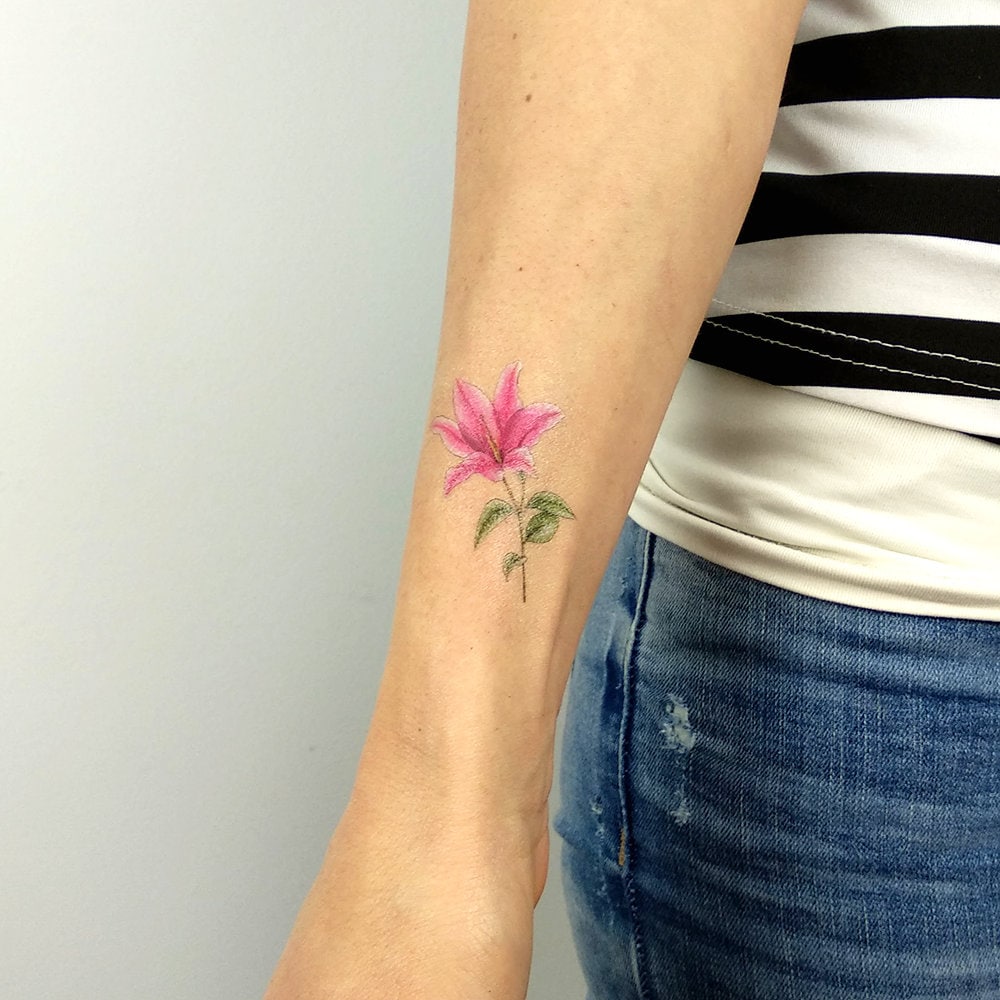 Rosa Lilie Temporary Tattoo Von Mini Lau | 3Er Set von Etsy - smalltattoos
