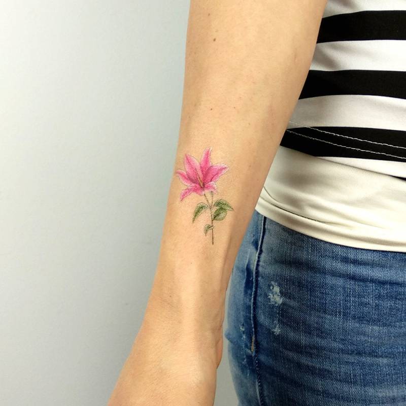 Rosa Lilie Temporary Tattoo Von Mini Lau | 3Er Set von Etsy - smalltattoos